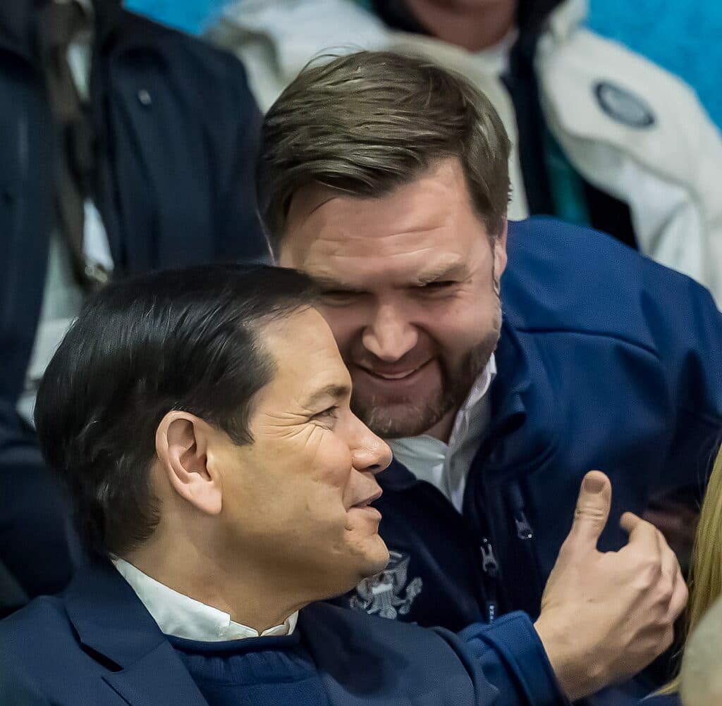 Marco Rubio and J.D. Vance speaking together.